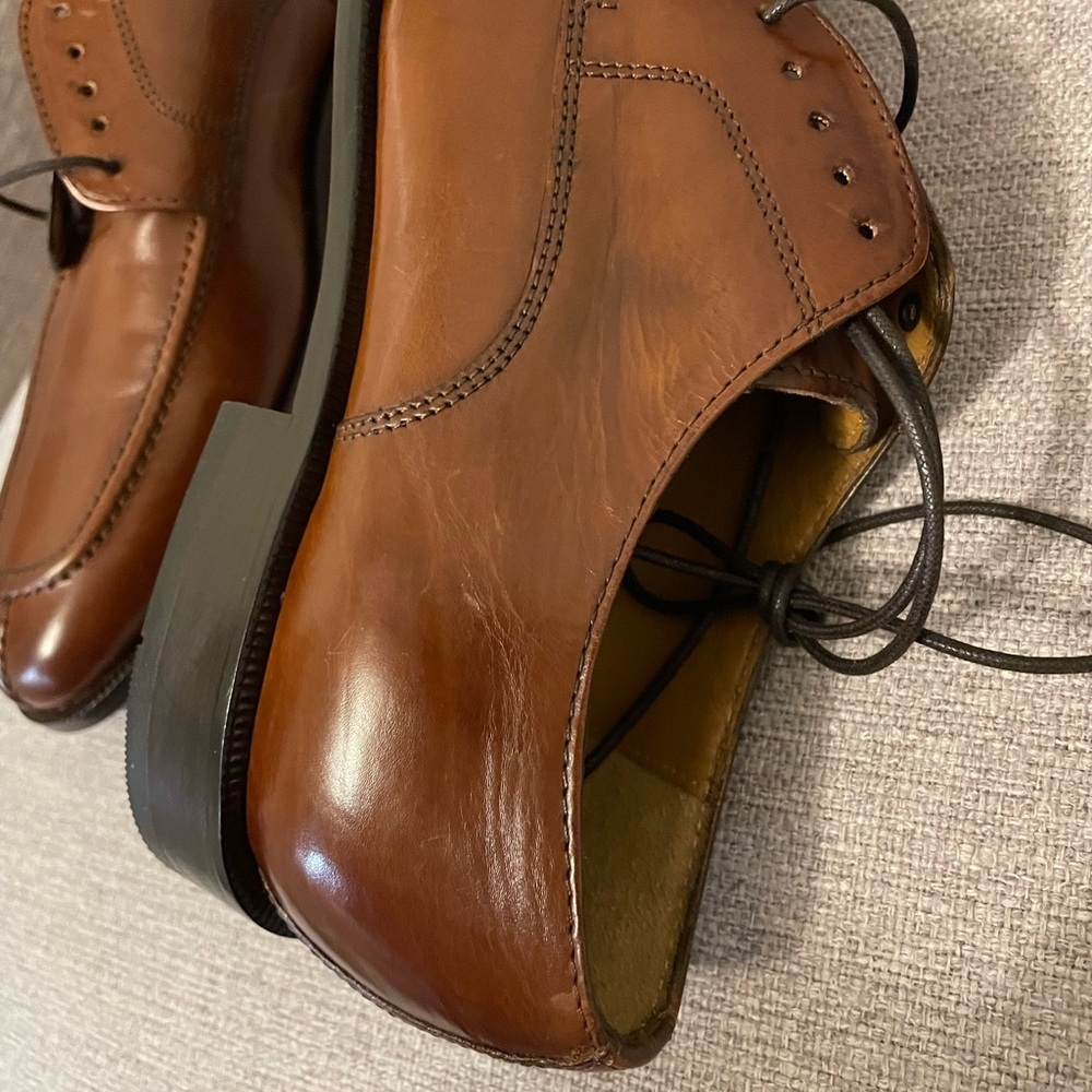 Bostonian Ricardo Lace Up Brown Derby Dress Shoes, Genuine Leather Round Toe 9 - Picture 14 of 16